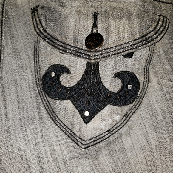 House of Deréon Gray Embroidered Jeans 1/2 - Picture 12 of 12